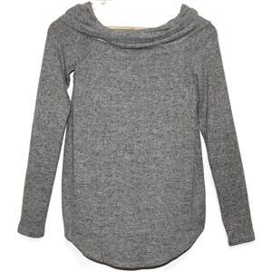 Womens Abercrombie & Fitch Heather Gray Long Sleeve Scoop Neck Sweater Top Sz XS